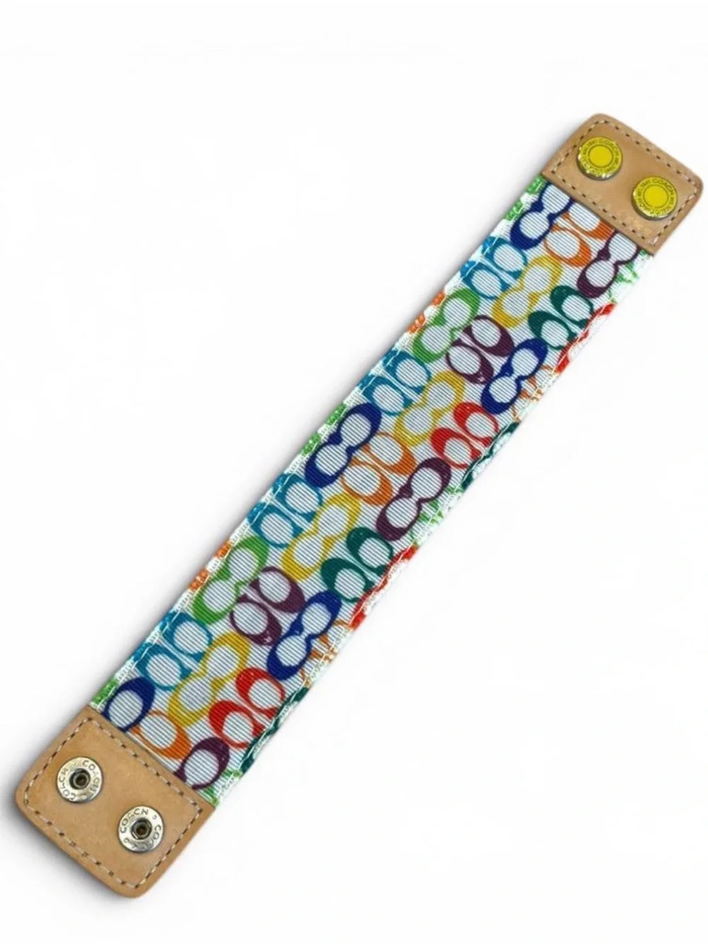 Coach Limited Ed Y2K Rainbow Signature Strap Bracelet NWOT
